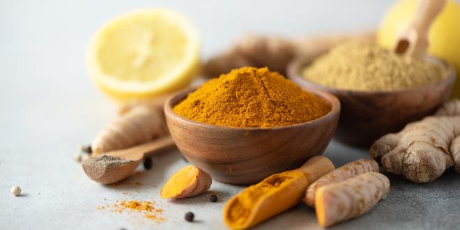 turmeric and ginger powders